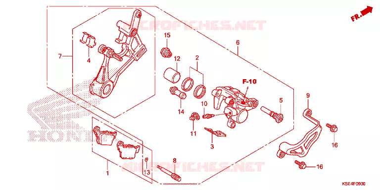ACHTER REMKLAUW Honda MOTO 150 CRF 2012  CRF150RC
