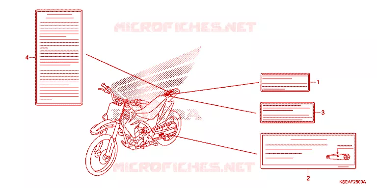 WAARSCHUWINGSLABEL Honda MOTO 150 CRF 2013  CRF150RD