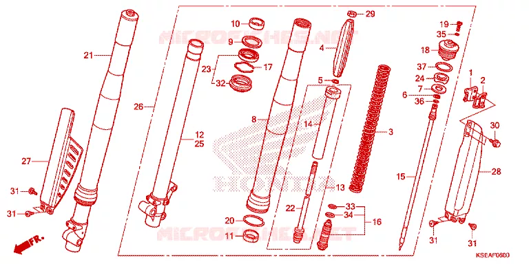 VOOR VORK/STURING STANG Honda MOTO 150 CRF 2014  CRF150RE