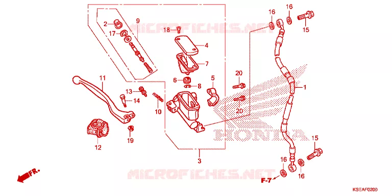 VOORREM HOOFDCILINDER Honda MOTO 150 CRF 2014  CRF150RE