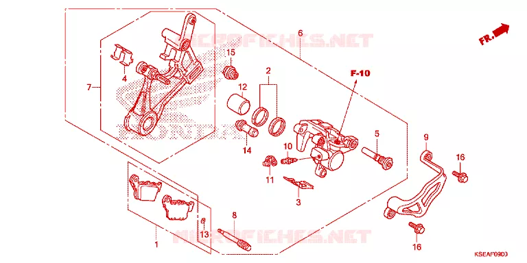 ACHTER REMKLAUW Honda MOTO 150 CRF 2015  CRF150RF