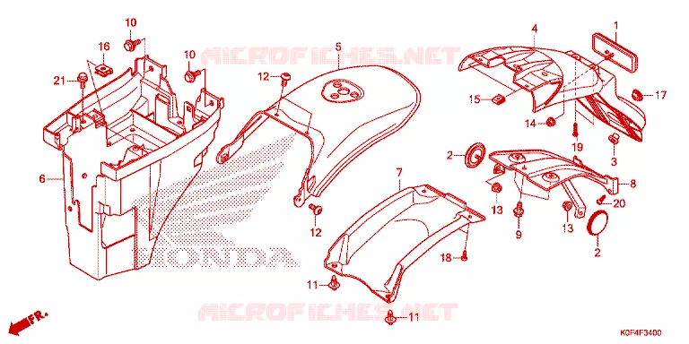 ACHTER STROOMLIJNKAP  Honda MOTO 125 MONKEY 2020  Z125MAL