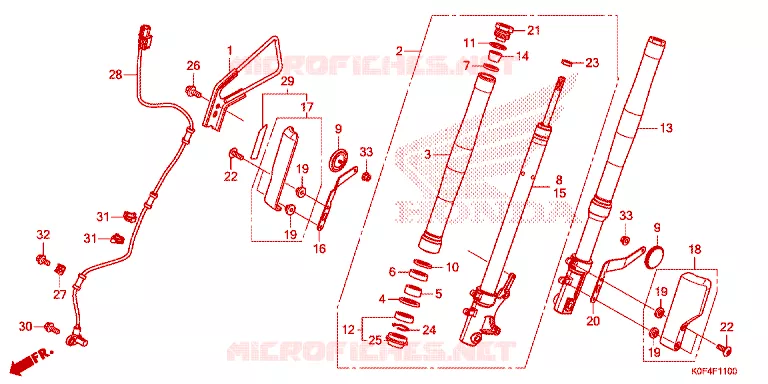 VOOR VORK/STURING STANG Honda MOTO 125 MONKEY 2020  Z125MAL