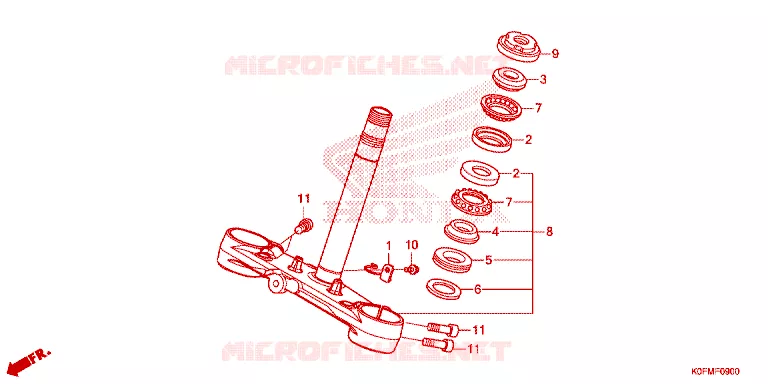 VOOR VORK/STURING STANG Honda MOTO 125 MONKEY 2020  Z125ML