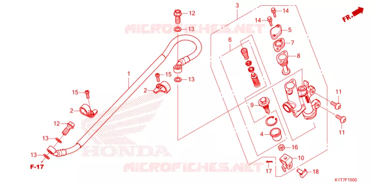 ACHTER REM HOOFD CILINDER (CRF250L/LR,CRF300L/LR) Honda MOTO 250 CRF 2024  CRF250LP