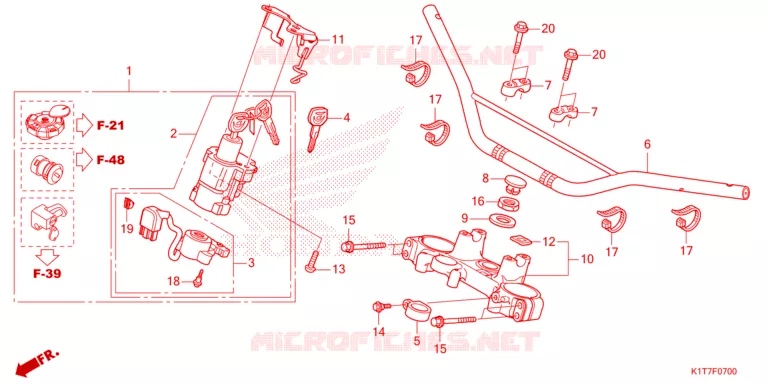 HENDEL PIJP/BOVENSTE BRUG (CRF250L/LA,CRF300L/LA) Honda MOTO 250 CRF 2023  CRF250LP