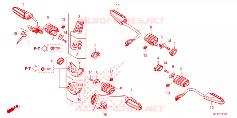 KNIPPERLICHT (SAUF CRF300LA-ED, 2ED) Honda MOTO 250 CRF 2024  CRF250LP