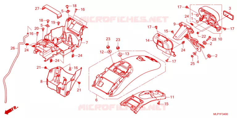 ACHTERSPATBORD  Honda MOTO 500 CL 2023  CL500AP
