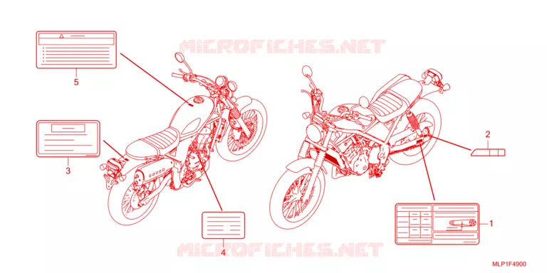 WAARSCHUWINGSLABEL Honda MOTO 500 CL 2023  CL500AP