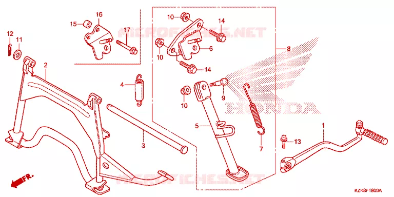 KICKSTARTER ARM/STANDAARD Honda SCOOTER 110 DIO 2018  SCV110FBH