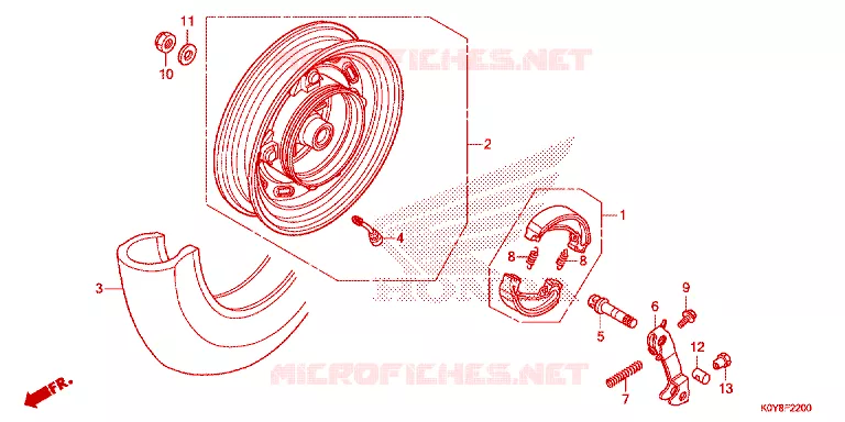 ACHTER WIEL Honda SCOOTER 110 DIO 2020  SCV110FBL