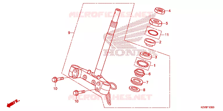 STURING STANG/BOVENSTE BRUG Honda SCOOTER 110 DIO 2020  SCV110FBL