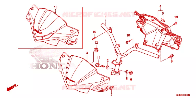 STUUR -  HENDEL AFDEKKING Honda SCOOTER 110 DIO 2013  SCV110FD