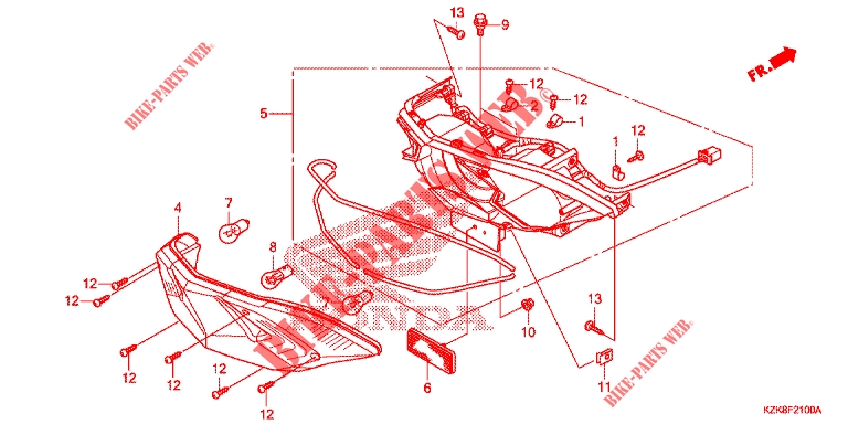 ACHTER COMBINATIE LICHT voor Honda SCV 110 DIO, TYPE ID 2015