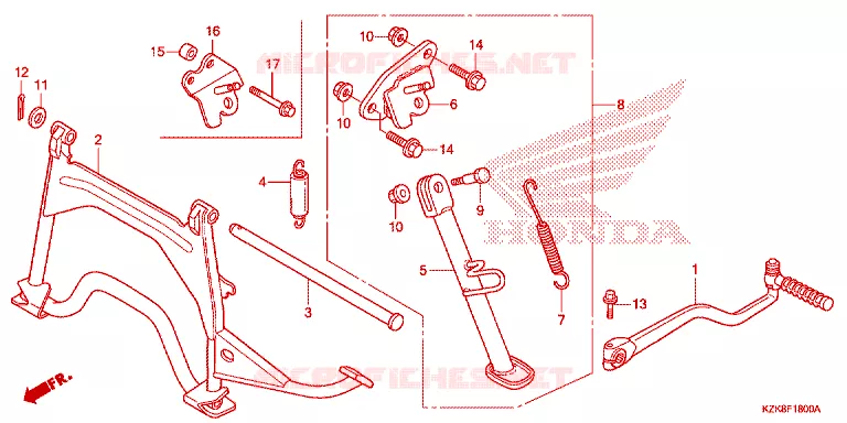 KICKSTARTER ARM/STANDAARD Honda SCOOTER 110 DIO 2018  SCV110FH