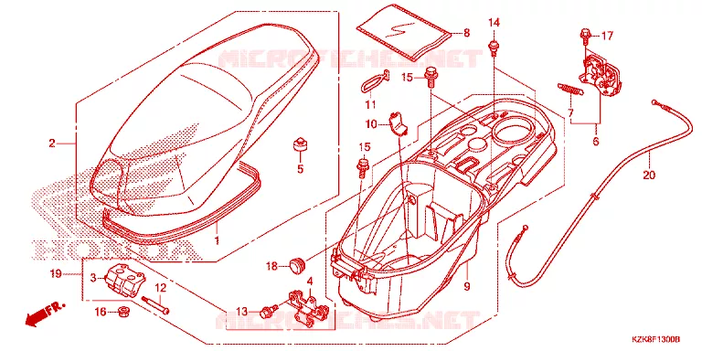 ZITTING/ BAGAGEBOX Honda SCOOTER 110 DIO 2018  SCV110FH