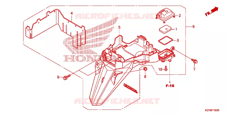 ACHTERSPATBORD  Honda SCOOTER 110 DIO 2017  SCV110FH