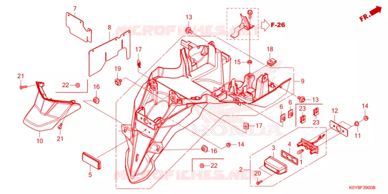 ACHTERSPATBORD  Honda SCOOTER 110 DIO 2020  SCV110FL
