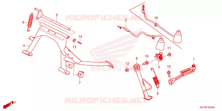 HOOFD STANDAARD/REMPEDAAL Honda SCOOTER 110 DIO 2021  SCV110FL
