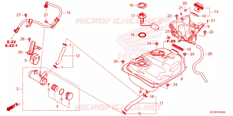 BENZINE TANK/BRANDSTOF POMP Honda SCOOTER 110 DIO 2021  SCV110FM