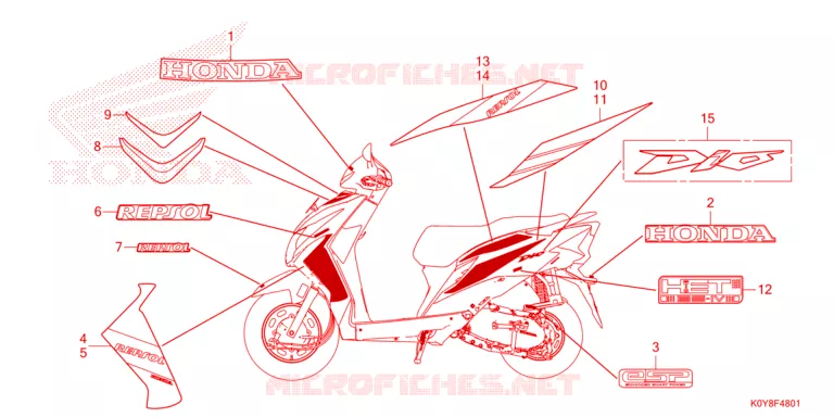 EMBLEEM/STREEP Honda SCOOTER 110 DIO 2022  SCV110FM