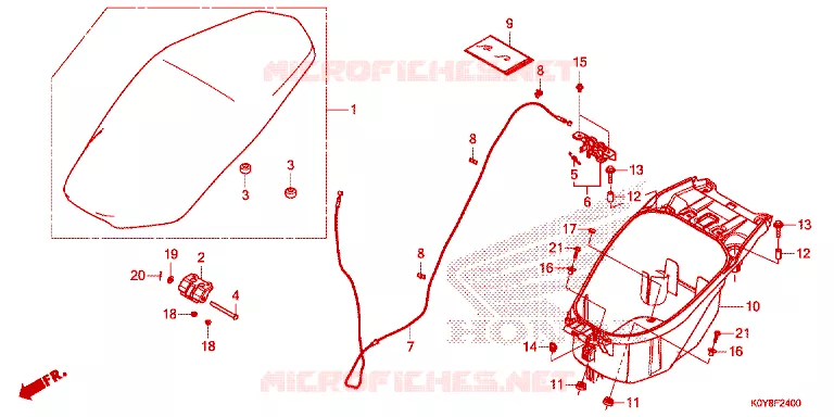 ZITTING/ BAGAGEBOX Honda SCOOTER 110 DIO 2021  SCV110FM