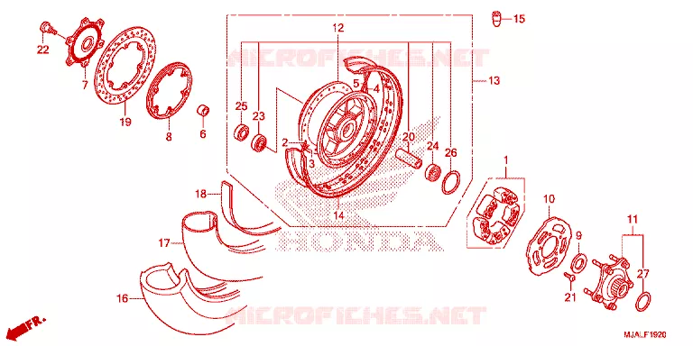 ACHTER WIEL Honda MOTO 750 SHADOW 2022  VT750CSN