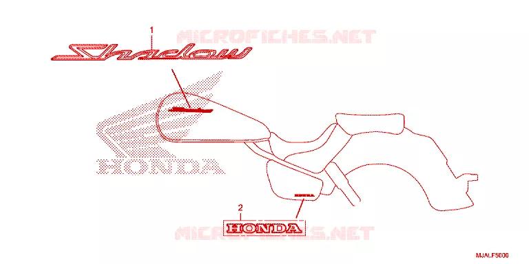 EMBLEEM/STREEP Honda MOTO 750 SHADOW 2022  VT750CSN