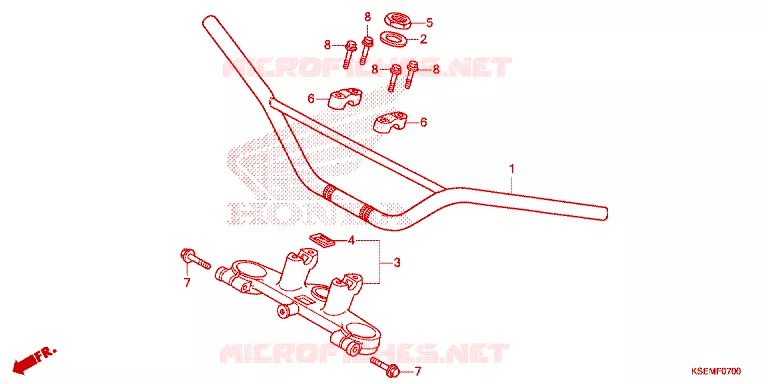 HENDEL PIJP/BOVENSTE BRUG/ STURING STANG Honda MOTO 150 CRF 2023  CRF150RBP
