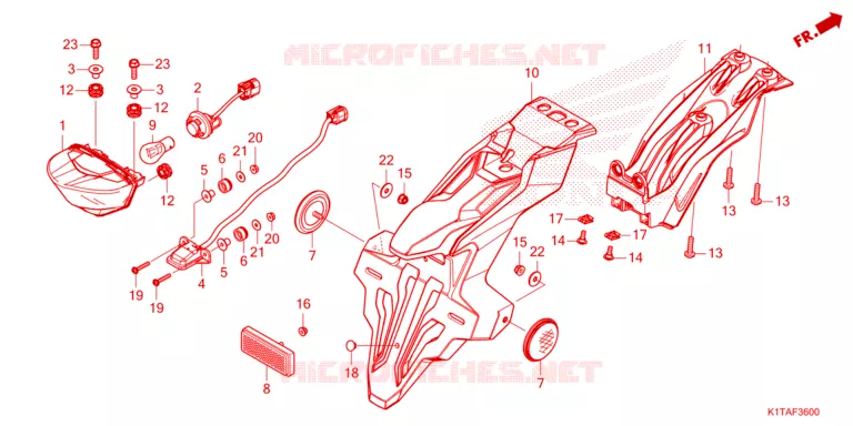 ACHTERLICHT/KENTEKEN LICHT Honda MOTO 300 CRF 2023  CRF300LAP