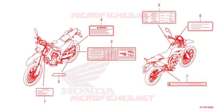 WAARSCHUWINGSLABEL Honda MOTO 300 CRF 2023  CRF300LP
