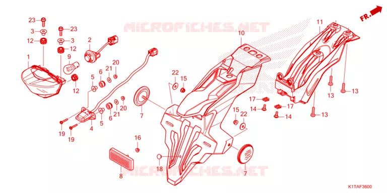ACHTERLICHT/KENTEKEN LICHT Honda MOTO 300 CRF 2023  CRF300LRAP