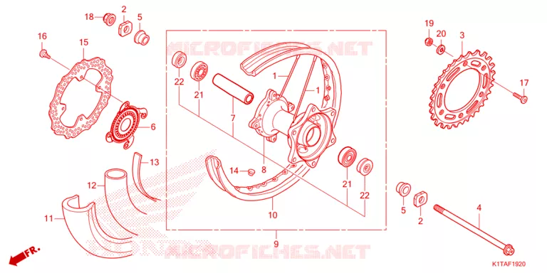 ACHTER WIEL Honda MOTO 300 CRF 2023  CRF300LRP