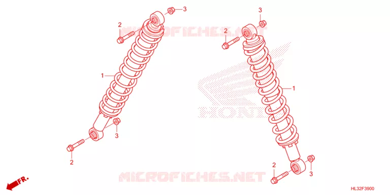 ACHTER SCHOKBREKER Honda ATV 700 PIONEER 2023  SXS700M2DP