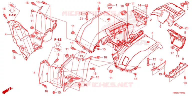 ACHTERSPATBORD  Honda ATV 520 FOURTRAX 2024  TRX520FM6R