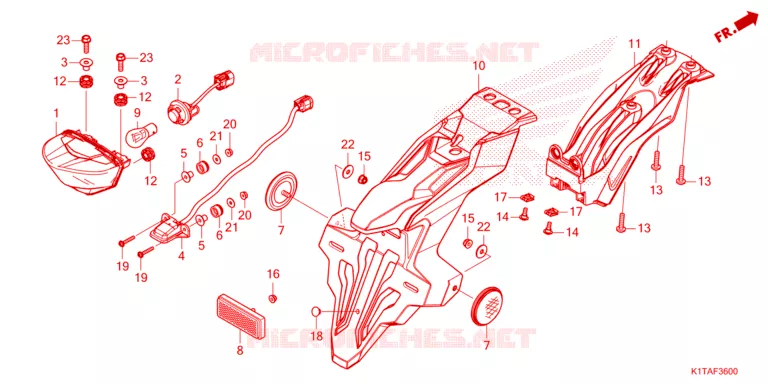 ACHTERLICHT/KENTEKEN LICHT Honda MOTO 300 CRF 2024  CRF300LAP