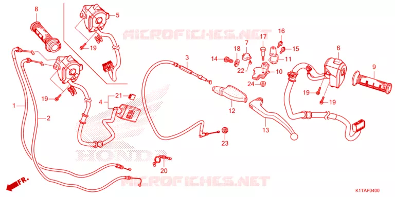 HENDEL HEFBOOM/KABEL/ SCHAKELAAR Honda MOTO 300 CRF 2023  CRF300LRP