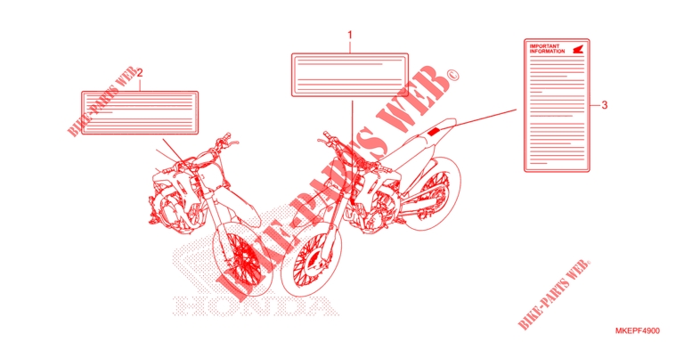 WAARSCHUWINGSLABEL voor Honda CRF 450 RX ENDURO 2024