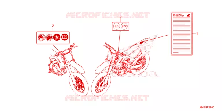 WAARSCHUWINGSLABEL Honda MOTO 450 CRF 2024  CRF450RXR