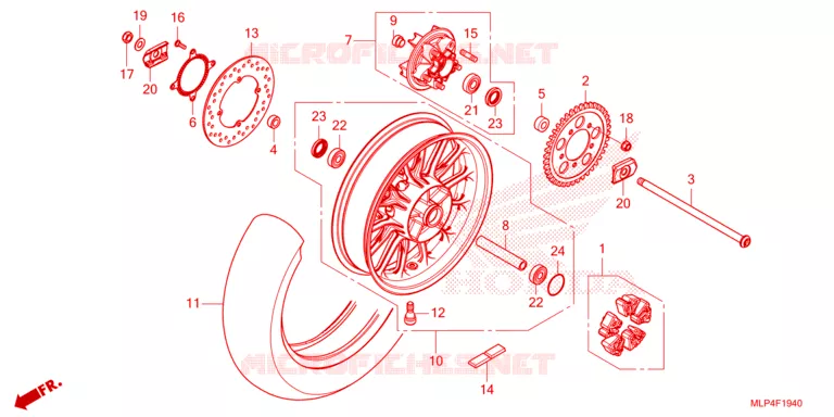ACHTER WIEL Honda MOTO 500 CL 2023  CL500AP