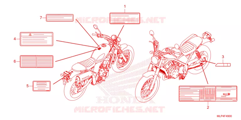 WAARSCHUWINGSLABEL Honda MOTO 500 CL 2023  CL500AP