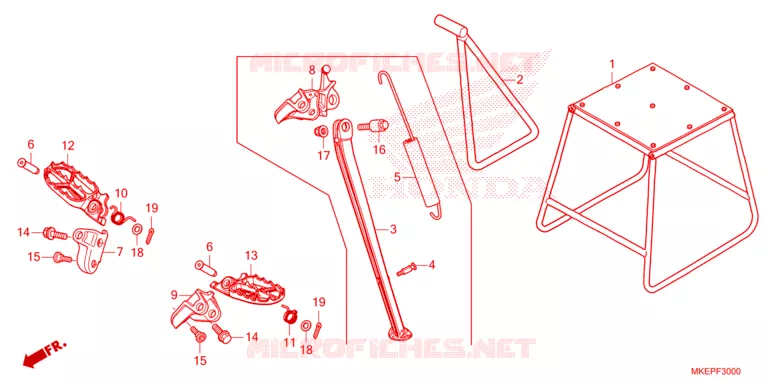 VOETSTEUN - STAND Honda MOTO 450 CRF 2024  CRF450RWER