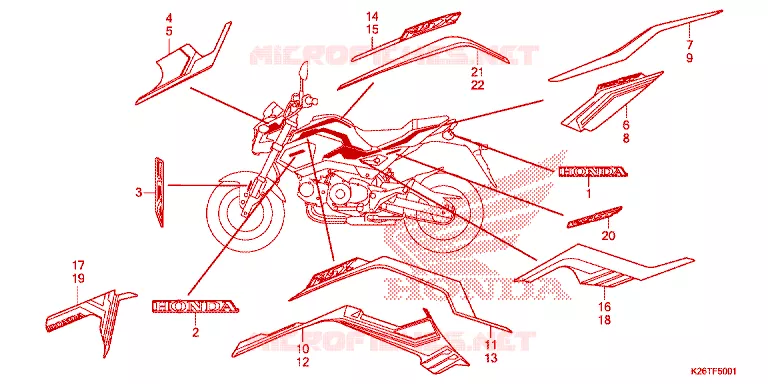 EMBLEEM/STREEP Honda MOTO 125 GROM 2021  MSX125L_TH