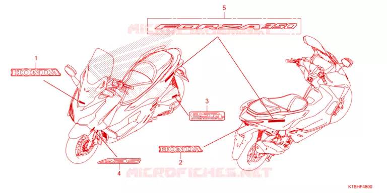 EMBLEEM/STREEP Honda SCOOTER 350 FORZA 2024  NSS350AP_2TH