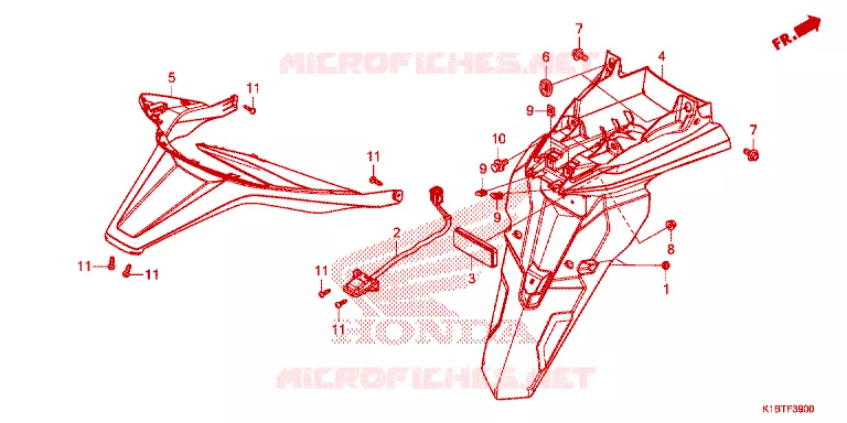 ACHTERSPATBORD  Honda SCOOTER 350 FORZA 2021  NSS350AM