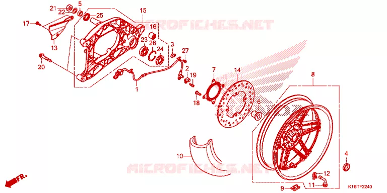 ACHTER WIEL/ZWAAI-ARM Honda SCOOTER 350 FORZA 2020  NSS350AM_2TH