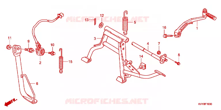 HOOFD STANDAARD/REMPEDAAL Honda SCOOTER 110 ICON 2009  ANC110CST9