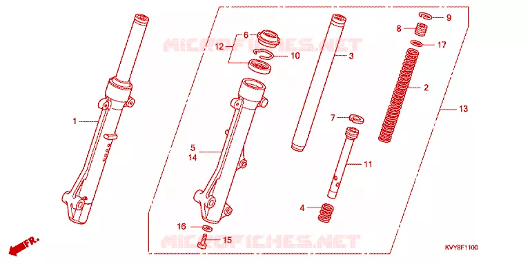 VOOR VORK Honda SCOOTER 110 ICON 2009  ANC110CST9