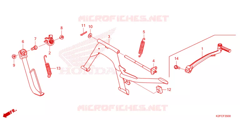 HOOFD STANDAARD/REMPEDAAL Honda SCOOTER 110 SCOOPY 2022  ACF110CBTN_2CA