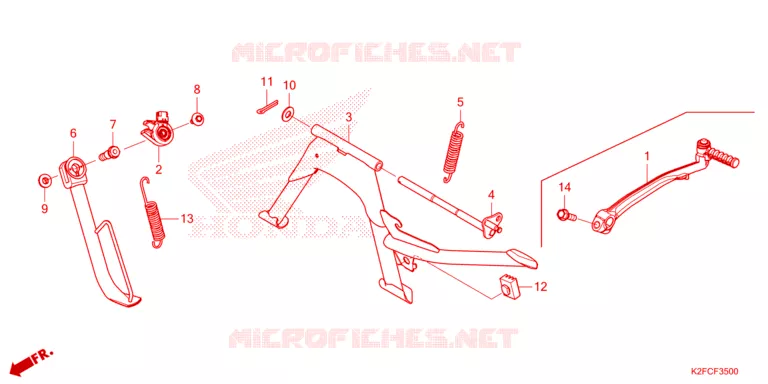 HOOFD STANDAARD/REMPEDAAL Honda SCOOTER 110 SCOOPY 2021  ACF110CBTM
